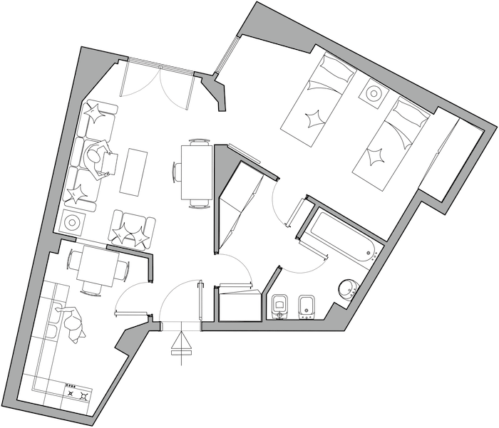 Standard One bedroom apartment - Plan